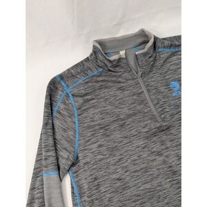 AT&T 1/4 Zip Pullover Shirt Med Gray Blue Workwear Employee Logo Lightweight